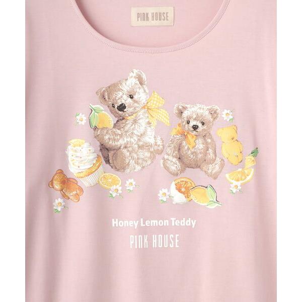 希少♡PINK HOUSE ♡テディベア 総柄カットソー♡新品 PINK HOUSE（ピンクハウス） ハニーレモンテディプリントカットソー
