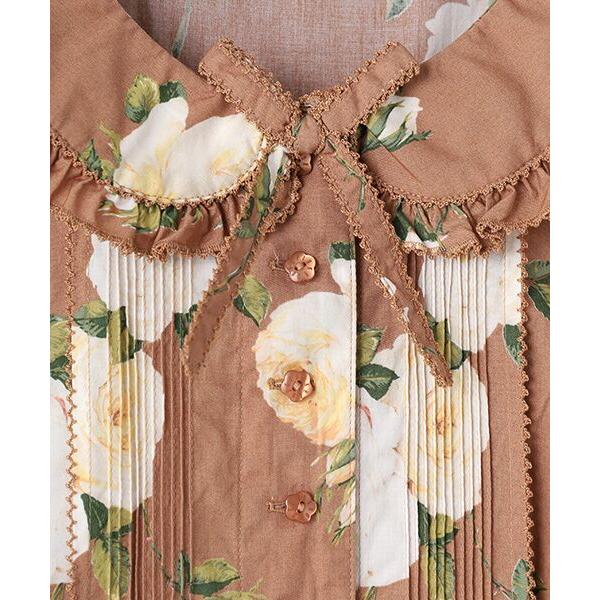 PINK HOUSE / ピンクハウス ホワイトローズプリントミディワンピース