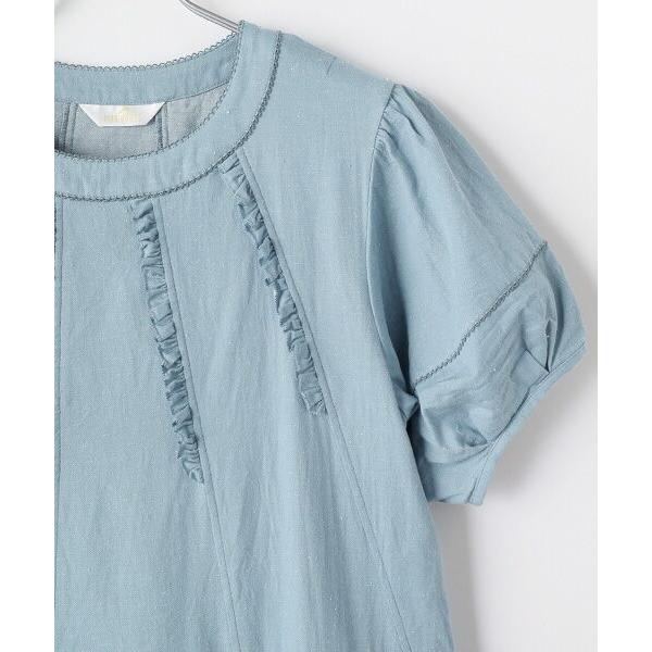 新品 PINK HOUSE ローンフリル使いライトデニムワンピース ネイビー