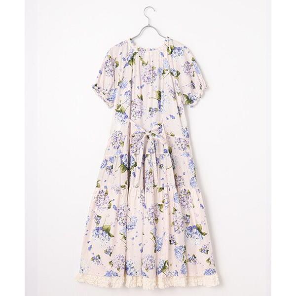 6/17限定値下げ】 PINK HOUSE あじさいプリントミディワンピース