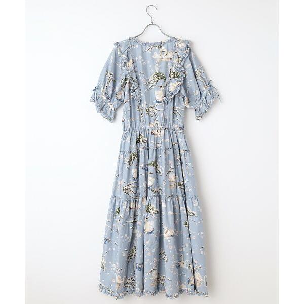 【ほぼ未使用】PINK HOUSE スワンレイク ワンピース PINK HOUSE ワンピース SWAN LAKEプリントワンピース : ZOZOTOWN