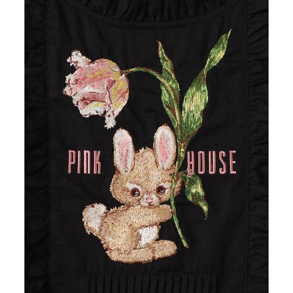 PINK HOUSE / ピンクハウス ○チューリップうさぎ刺繍ローンブラウス 