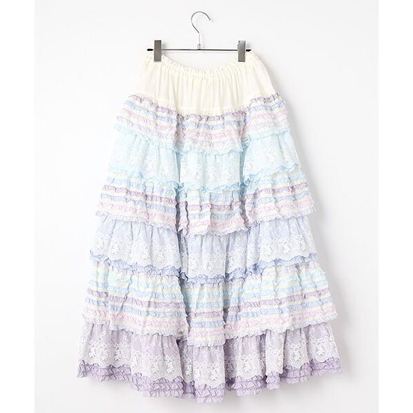 PINK HOUSE（ピンクハウス） あじさいグラデーションフリルスカート