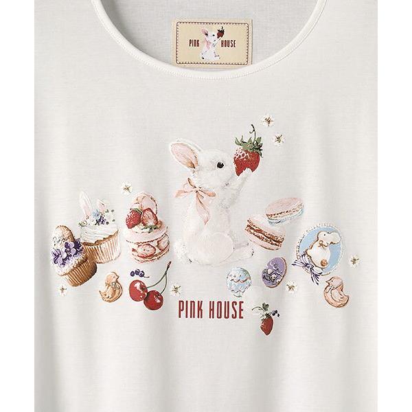 ピンクハウスうさぎ刺繍ブラウススイーツスプリングバニーうさぎいちご