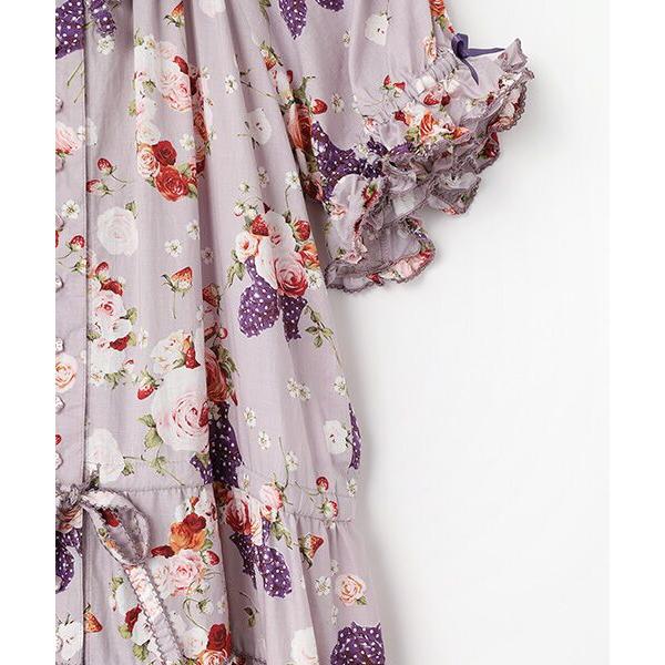 ピンクハウス リボンブーケプリントミディワンピース ピンク