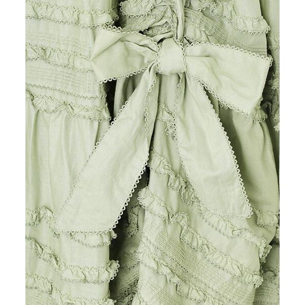 PINK HOUSE / ピンクハウス たくし上げリボン付きローンタブリエ