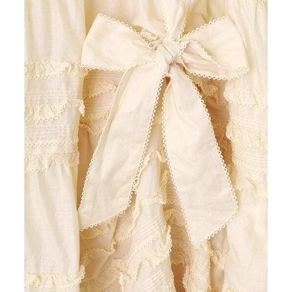 PINK HOUSE / ピンクハウス たくし上げリボン付きローンタブリエ