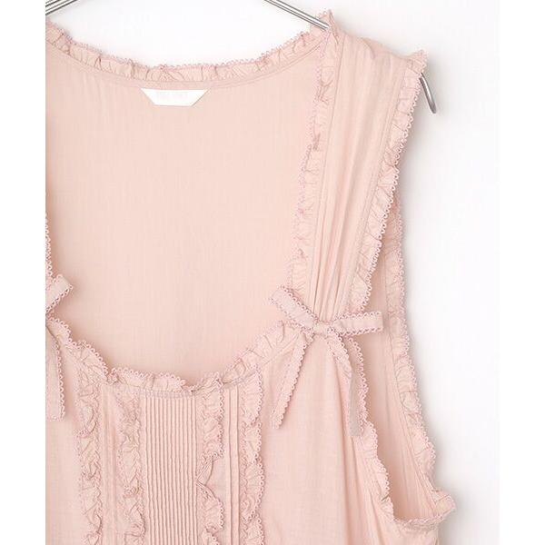 月*様 【試着のみ】ピンクハウス 薄荷 ピコフリル ピンタック 二股タブリエ/2 レース使いフリルタブリエ （その他トップス）｜PINK HOUSE