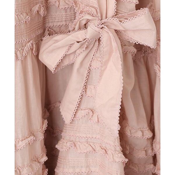 PINK HOUSE / ピンクハウス たくし上げリボン付きローンタブリエ