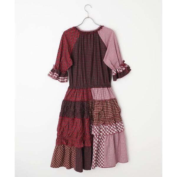 PINK HOUSE / ピンクハウス タータンチェックパッチワークワンピース