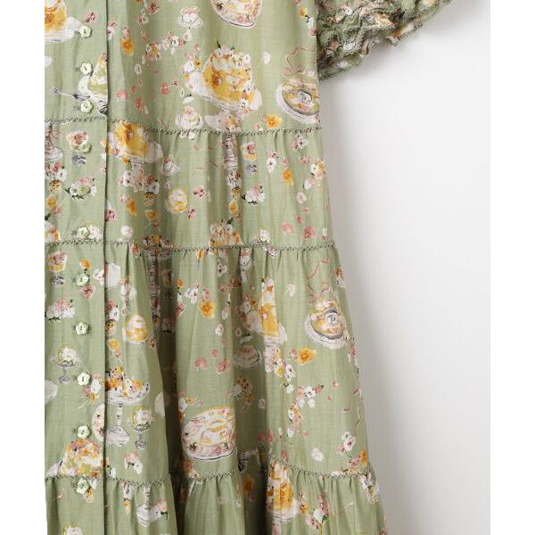 ピンクハウス　フラワーゼリー　ワンピース　ブラック レースフラワープリントワンピース｜ピンクハウスオフィシャル