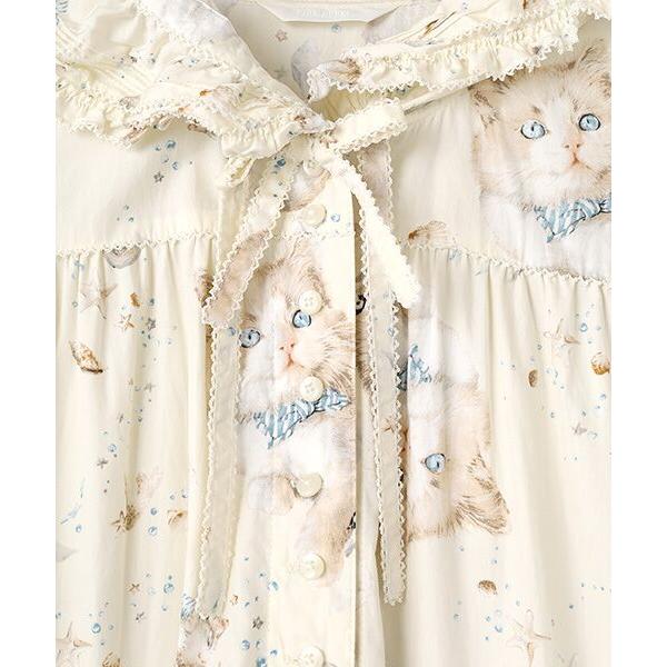 PINK HOUSE（ピンクハウス） さざ波とねこプリントワンピース