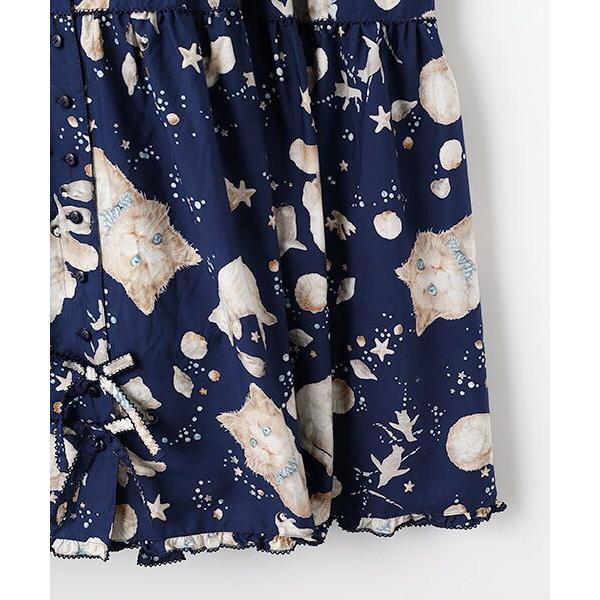 PINK HOUSE（ピンクハウス） さざ波とねこプリントワンピース