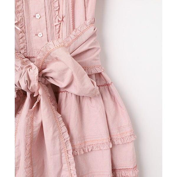 PINK HOUSE / ピンクハウス チェリーレース使いギンガムチェックサンドレスの画像