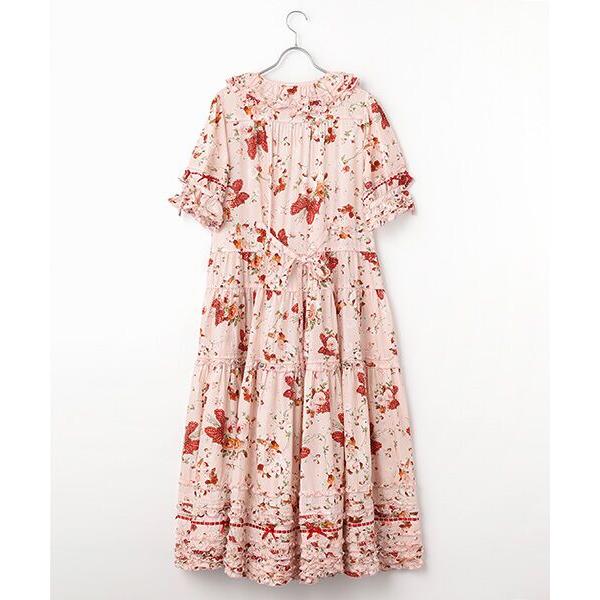 PINK HOUSE / ピンクハウス リボンブーケプリントワンピース