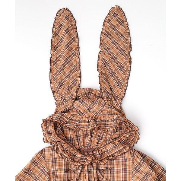 PINK HOUSE / ピンクハウス うさぎの耳フード付きオリジナルチェック