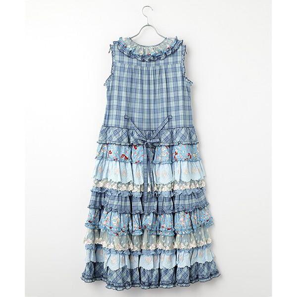 PINK HOUSE（ピンクハウス） ローズレース使いパッチワークワンピース