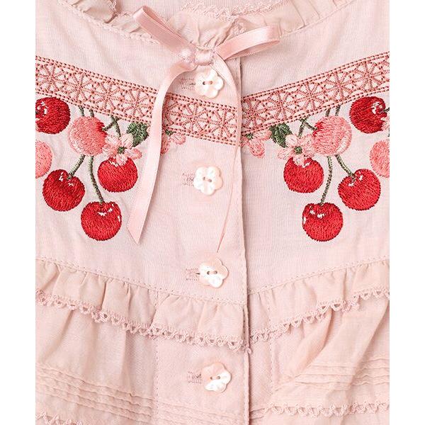 【美品】ピンクハウス チェリー刺しゅうブラウス PINK HOUSE（ピンクハウス） チェリー刺繍使いローンブラウス