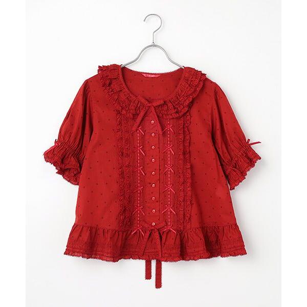 PINK HOUSE / ピンクハウス 水玉プリントフリルブラウス の商品画像