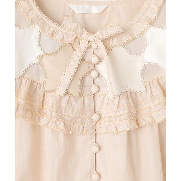 PINK HOUSE（ピンクハウス） 星形ワッペン使い配色ブラウス