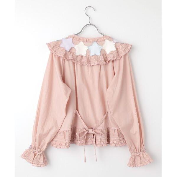 PINK HOUSE（ピンクハウス） 星形ワッペン使い配色ブラウス