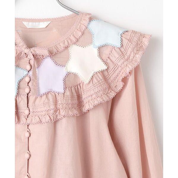 PINK HOUSE（ピンクハウス） 星形ワッペン使い配色ブラウス