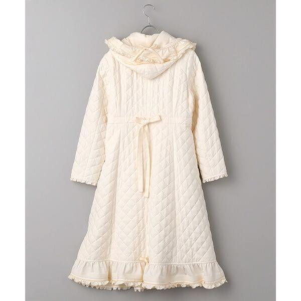 PINK HOUSE / ピンクハウス フリルフード付きキルティングロングコート