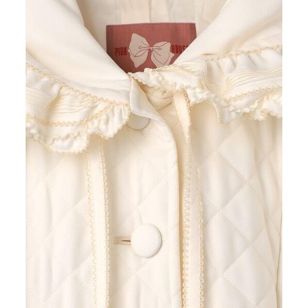 PINK HOUSE（ピンクハウス） フリルフード付きキルティングロング