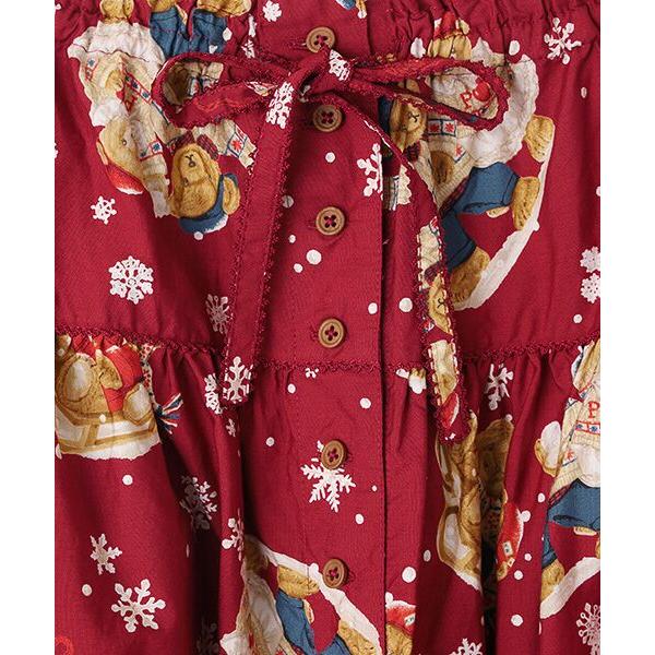 PINK HOUSE（ピンクハウス） 三つ子のくまの冬支度プリントスカート