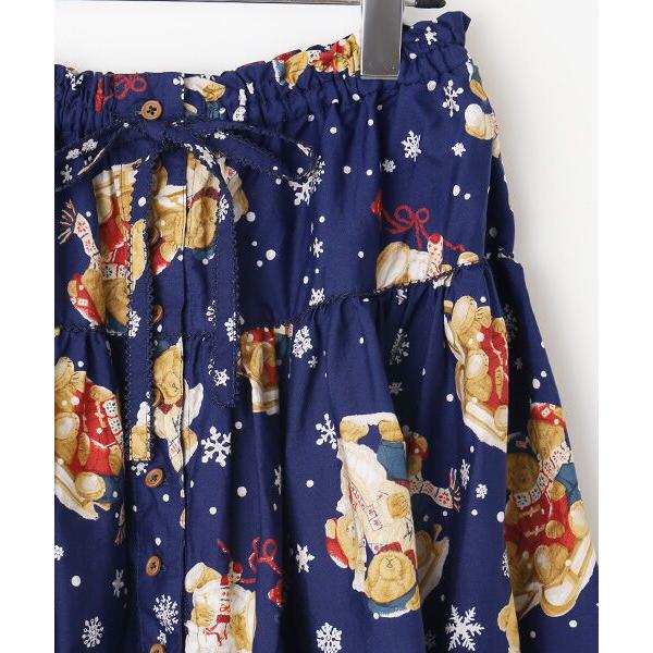 PINK HOUSE（ピンクハウス） 三つ子のくまの冬支度プリントスカート