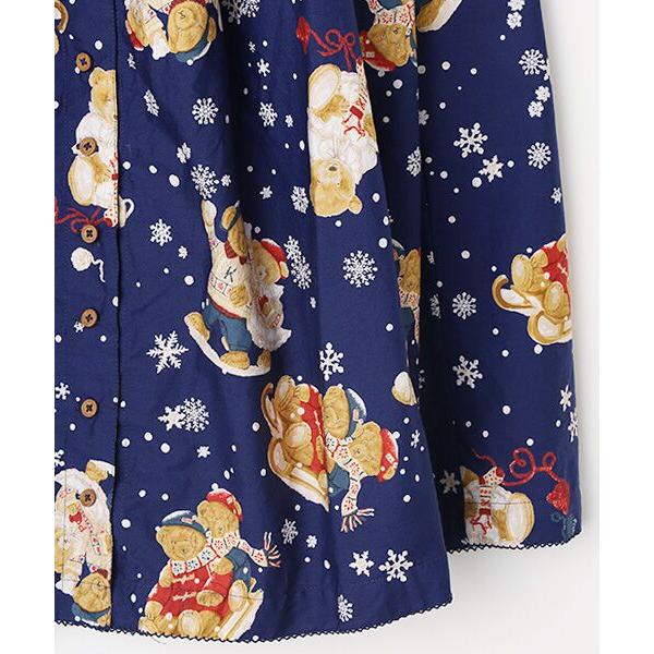 PINK HOUSE（ピンクハウス） 三つ子のくまの冬支度プリントスカート