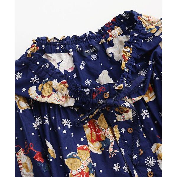 PINK HOUSE（ピンクハウス） 三つ子のくまの冬支度プリントスカート