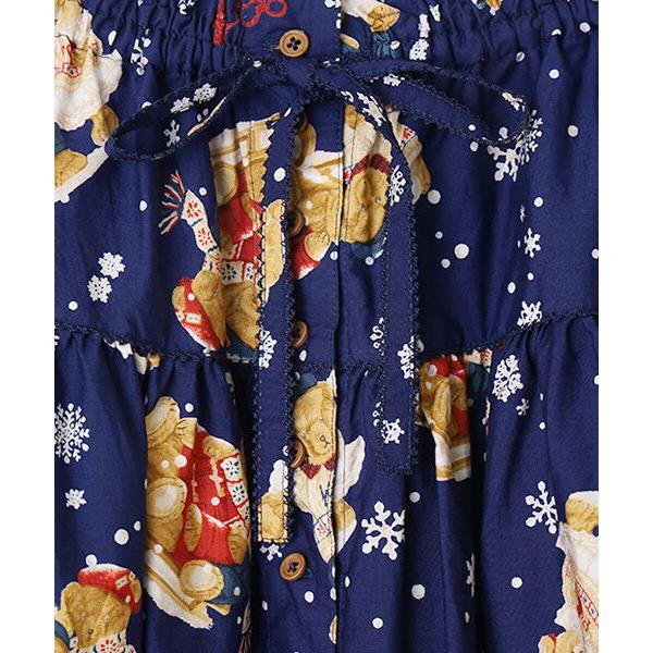 PINK HOUSE（ピンクハウス） 三つ子のくまの冬支度プリントスカート