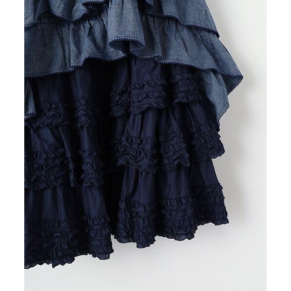 PINK HOUSE（ピンクハウス） ローンフリル使いダンガリースカート