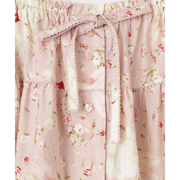 PINK HOUSE / ピンクハウス バラ園うさぎプリントスカート