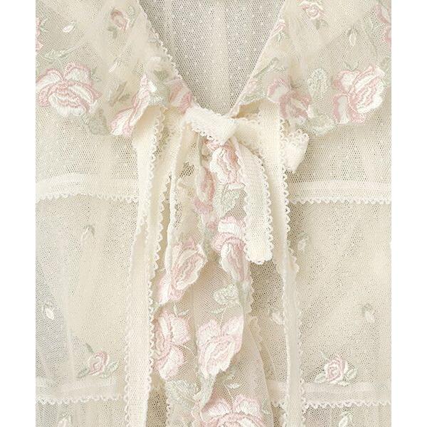 ピンクハウス ローズレース使い フード付きベスト うさ耳 キナリ PINK