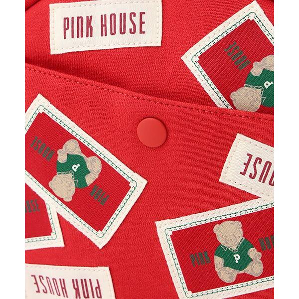 PINK HOUSE　ピンクハウスネームワッペンいっぱい丸形ショルダーバッグ　黒 PINK HOUSE / ピンクハウス ネームワッペンいっぱい丸形