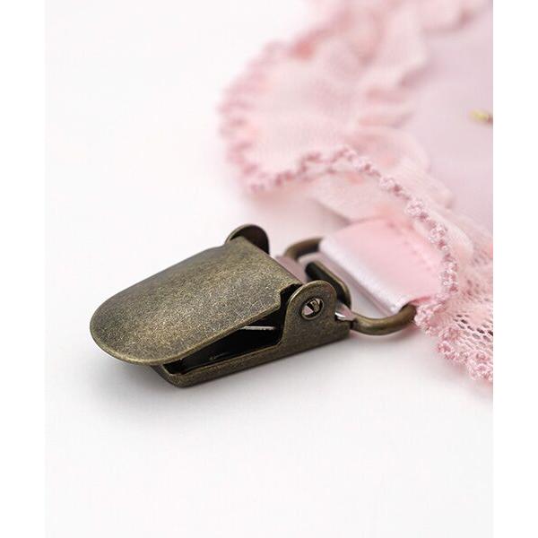 ピンクハウス パラソル刺繍 ワッペン付きたくし上げクリップ