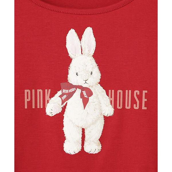PINK HOUSE（ピンクハウス） バラ園うさぎプリントカットソー