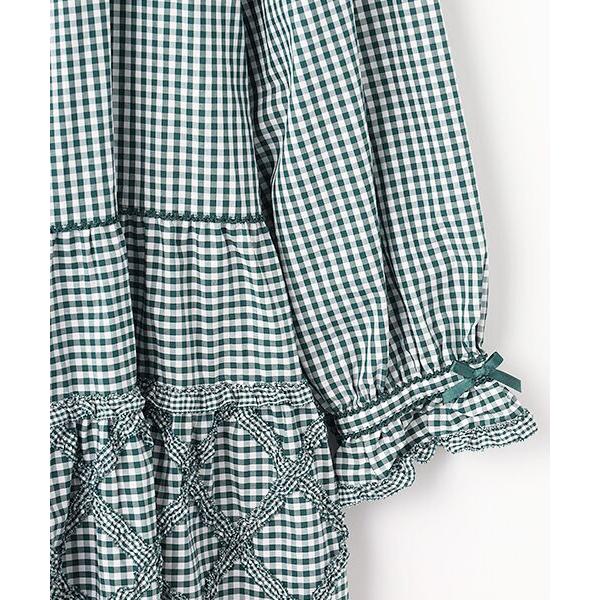 PINK HOUSE / ピンクハウス ギンガムチェックフリル使いミディワンピースの画像
