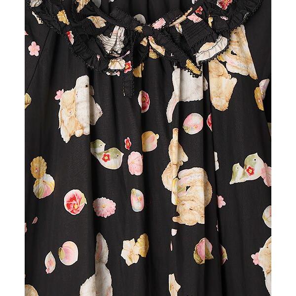 PINK HOUSE（ピンクハウス） 幸見うさぎプリントミディワンピース