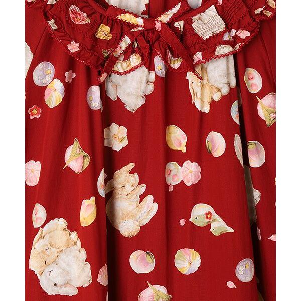 PINK HOUSE（ピンクハウス） 幸見うさぎプリントミディワンピース