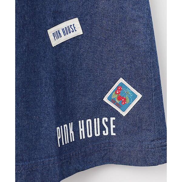 PINK HOUSE / ピンクハウス ネームワッペン使いデニムサロペットワンピースの画像