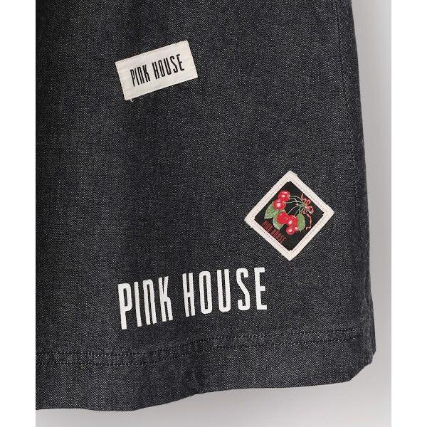 PINK HOUSE / ピンクハウス ネームワッペン使いデニムサロペットワンピースの画像