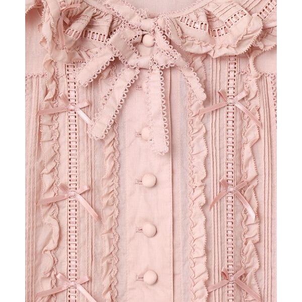 【極美品/21年モデル】ピンクハウス　ロングワンピース　リリー　フリル　リボン PINK HOUSE（ピンクハウス） ミニリボンいっぱいティアードワンピース