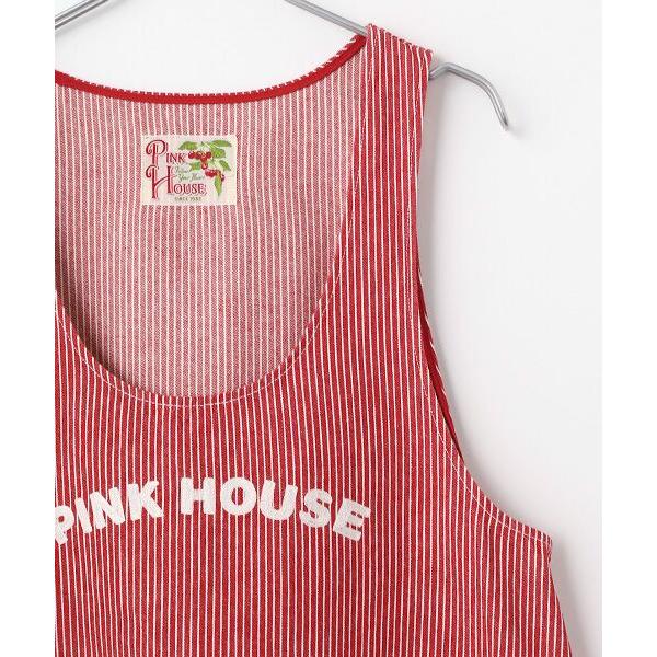 PINK HOUSE / ピンクハウス ネームワッペンいっぱいヒッコリージャンパースカートの画像
