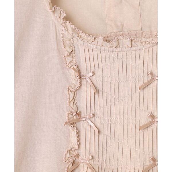 ピンクハウス　たくし上げリボン付きローンタブリエ　キナリ たくし上げリボン付きローンタブリエ｜ピンクハウスオフィシャル