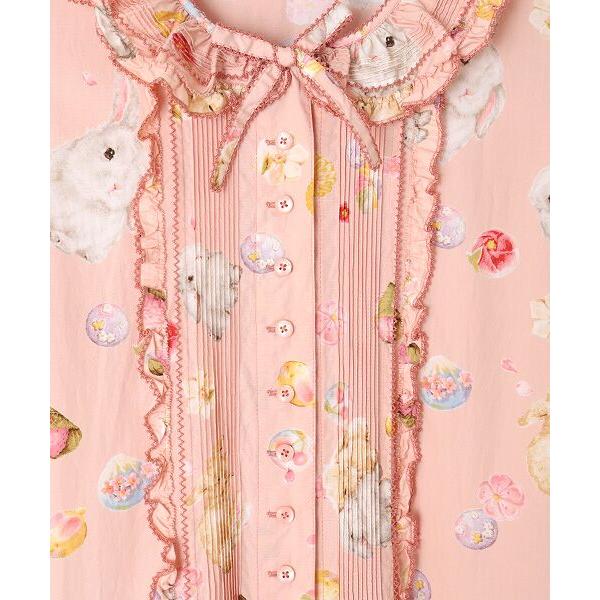 PINK HOUSE / ピンクハウス 幸見うさぎプリントフリルワンピースの画像