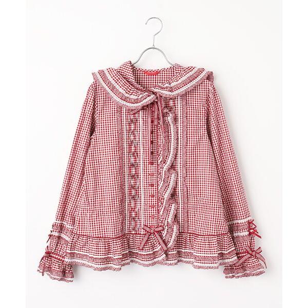 ピンクハウス  ギンガム オーバーブラウス PINK HOUSE（ピンクハウス） ギンガムチェックオーバーブラウス