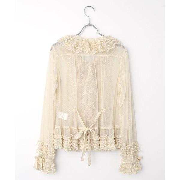 PINK HOUSE（ピンクハウス） ドットチュールオーバーブラウス